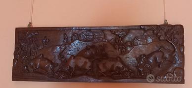 Quadro in legno intagliato e in rilievo