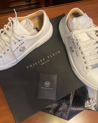 SCARPE PHILIPP PLEIN PELLE LO-TOP SNEAKERS HEXAGON