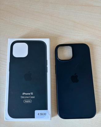 Cover silicone case iphone 15 nero