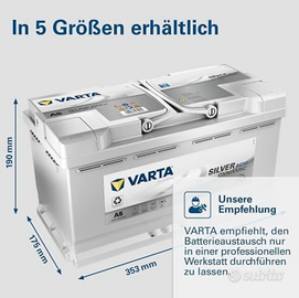 Varta G14 Alfa Stelvio AGM Batteria Auto 95Ah 850V