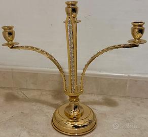 Candelabro elegante 24 kt e cristallo Profili