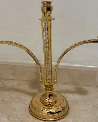 Candelabro elegante 24 kt e cristallo Profili
