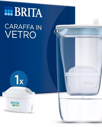 caraffa filtrante vetro MAXTRA, 1x filtro acqua Pu