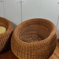 poltrone in rattan di vimini "SEDIA A PALLA"