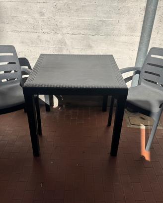 Tavolino con 2 sedie da esterno / balcone