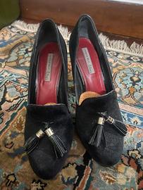 Scarpe Decollete Scamosciate Nere plateau