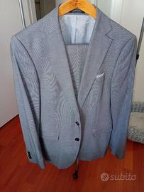Abito Uomo ZARA MAN Grigio Micro Trama Slim Fit