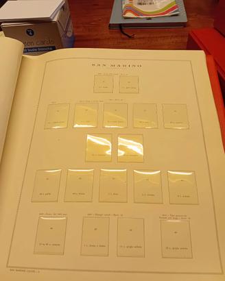 Fogli della Marini per i francobolli di San Marino