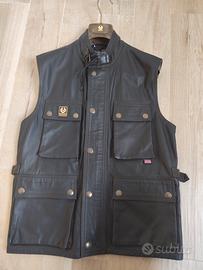 Gilet belstaff in pelle nero taglia 42