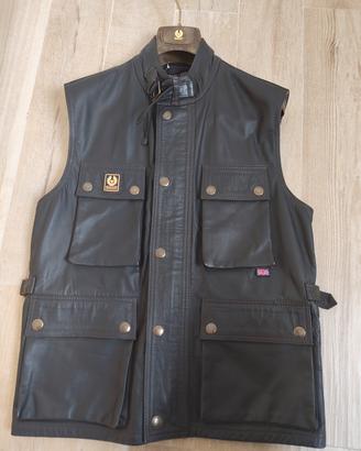 Gilet belstaff in pelle nero taglia 42