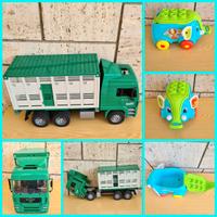 2 GIOCHI CAMION BRUDER ECC.PER BAMBINI FUORIGROTTA