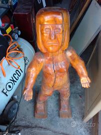 ANTICA SCULTURA IN LEGNO INDIANO APACHE moglie  di