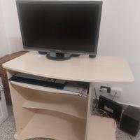 monitor philips 27 pollici più scrivania pc