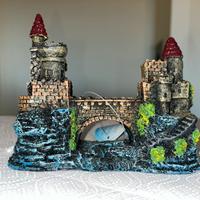 Decorazione acquario/terrario castello e ponte