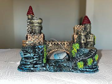 Decorazione acquario/terrario castello e ponte