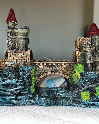Decorazione acquario/terrario castello e ponte
