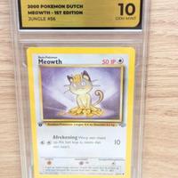Pokémon Meowth 56/64 Jungle 1st Edit. Grad 10