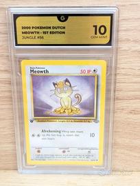 Pokémon Meowth 56/64 Jungle 1st Edit. Grad 10