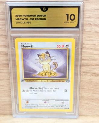 Pokémon Meowth 56/64 Jungle 1st Edit. Grad 10
