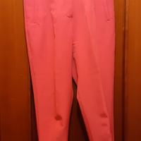 pantaloni fucsia senza cintura e tasche finte