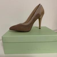 Décolleté donna Membur 38 beige + pochette, nuove