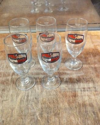 5 bicchieri vintage birra Kronenbourg