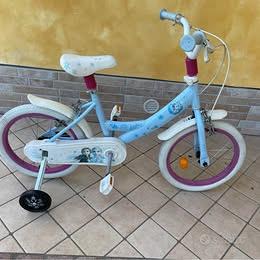 bici per bambine FROZEN con ruote da 16 e rotelle