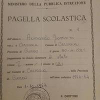 pagella scolastica 1963