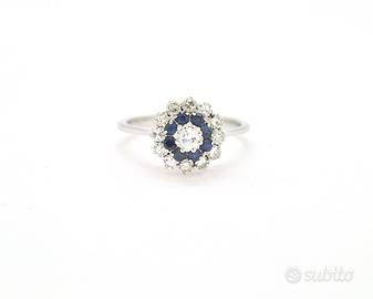 Anello con diamanti e zaffiri