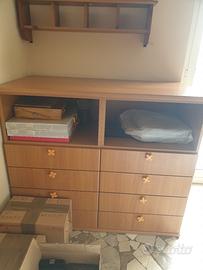 Comò cassettiera in legno