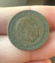 Moneta 1 Peseta Spagna 1947 - Francisco Franco