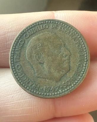 Moneta 1 Peseta Spagna 1947 - Francisco Franco
