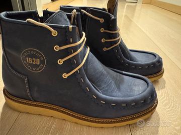 Scarponcino artigianale uomo blu