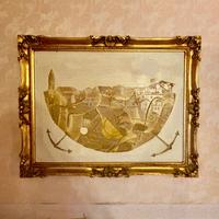 Quadro elegante con cornice oro