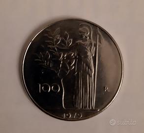 Moneta L.100 Repubblica Italiana Minerva