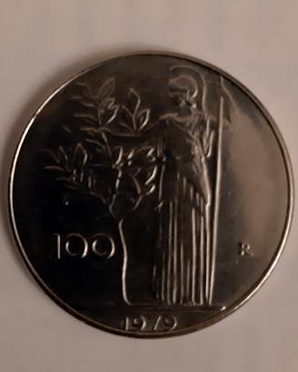 Moneta L.100 Repubblica Italiana Minerva