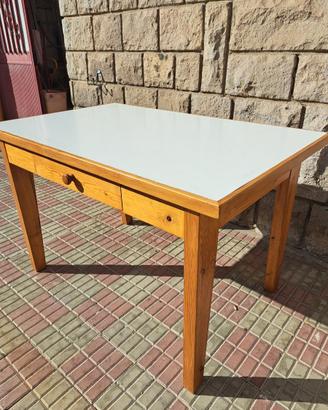 Tavolo con cassetto rettangolare da cucina legno