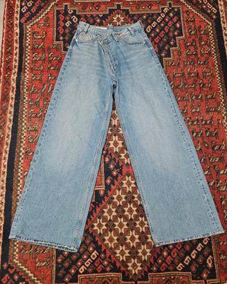 Jeans ZARA Baggy A Vita Alta tg XS 38