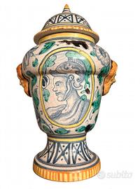 Vaso Anfora Vietri 30cm con Coperchio - Maiolica
