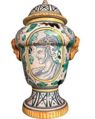 Vaso Anfora Vietri 30cm con Coperchio - Maiolica