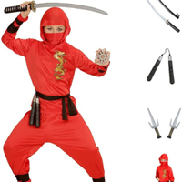 Costume Ninja + accessori 8/10 anni