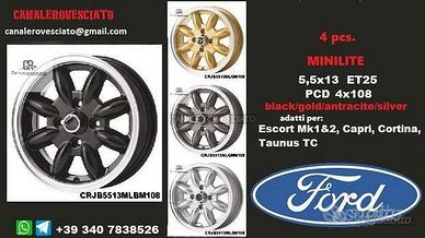 4 cerchi MINILITE 5,5X13 PCD 4X108 FORD