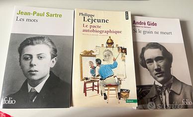 3 Libri Letteratura Francese - Sartre Gide Lejeune