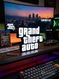 Lampada LED Scritta GTA - Insegna da Collezione