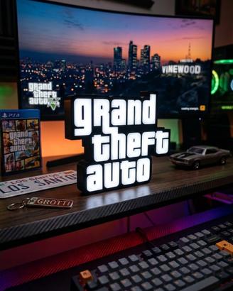 Lampada LED Scritta GTA - Insegna da Collezione