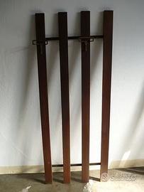 ATTACCAPANNI IN TEAK ANNI 60 DUE GANCI OTTONE