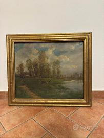 Paesaggio olio su tela firmato