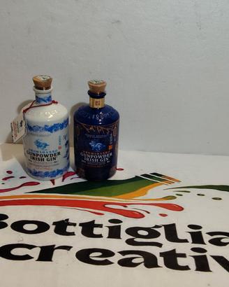 2 BOTTIGLIE VUOTE DI GIN GUNPOWDER IN CERAMICA 