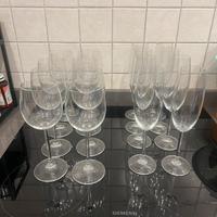 Set da 8+8 bicchieri cristallo flute e vino