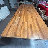 Set tavolo e panche da birreria in legno mt 2,20